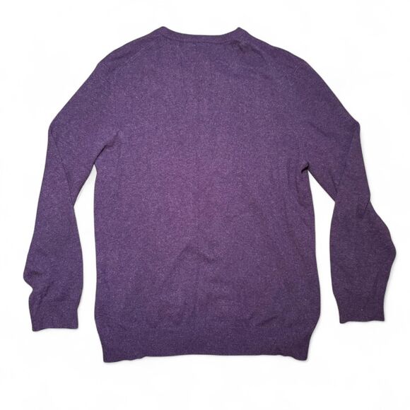 Club Room 100% Cashmere Sweater Men’s L Purple V neck Super Soft Classic Knit - Picture 5 of 5